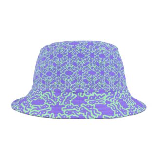 Party People Logo Patterned Bucket Hat - Purple/green